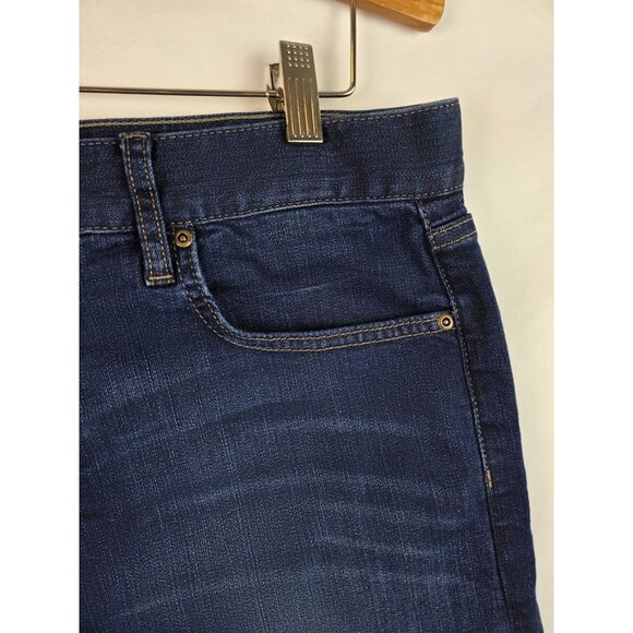 GAP Jean Skirt Women's Size 28 / 6  Dark Blue Denim Button Fly Cut Off Skirt - Picture 3 of 10